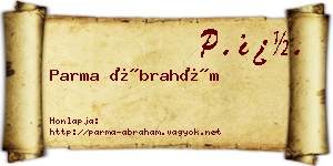 Parma Ábrahám névjegykártya